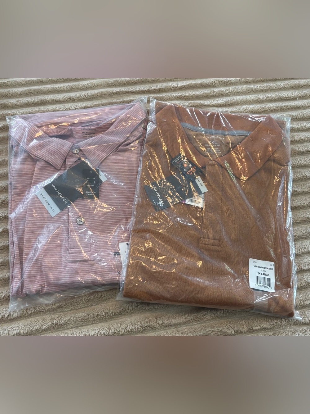 Van Heusen Pink Stripe Shirt & Brown Polo Duo